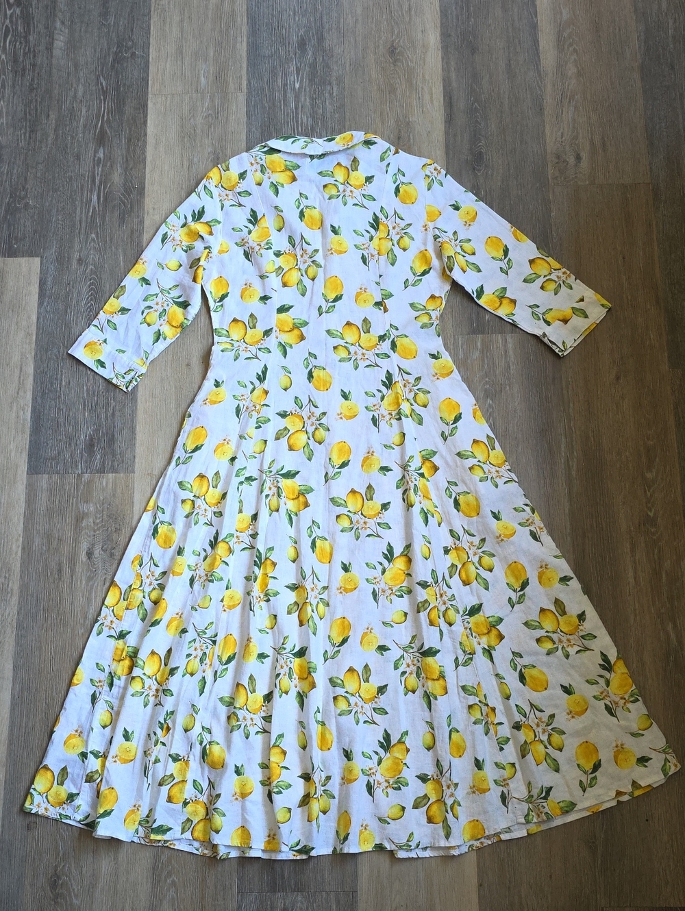 Cynthia Rowley White Midi Shirt Dress with Yellow Lemon Print - Picture 14 of 16